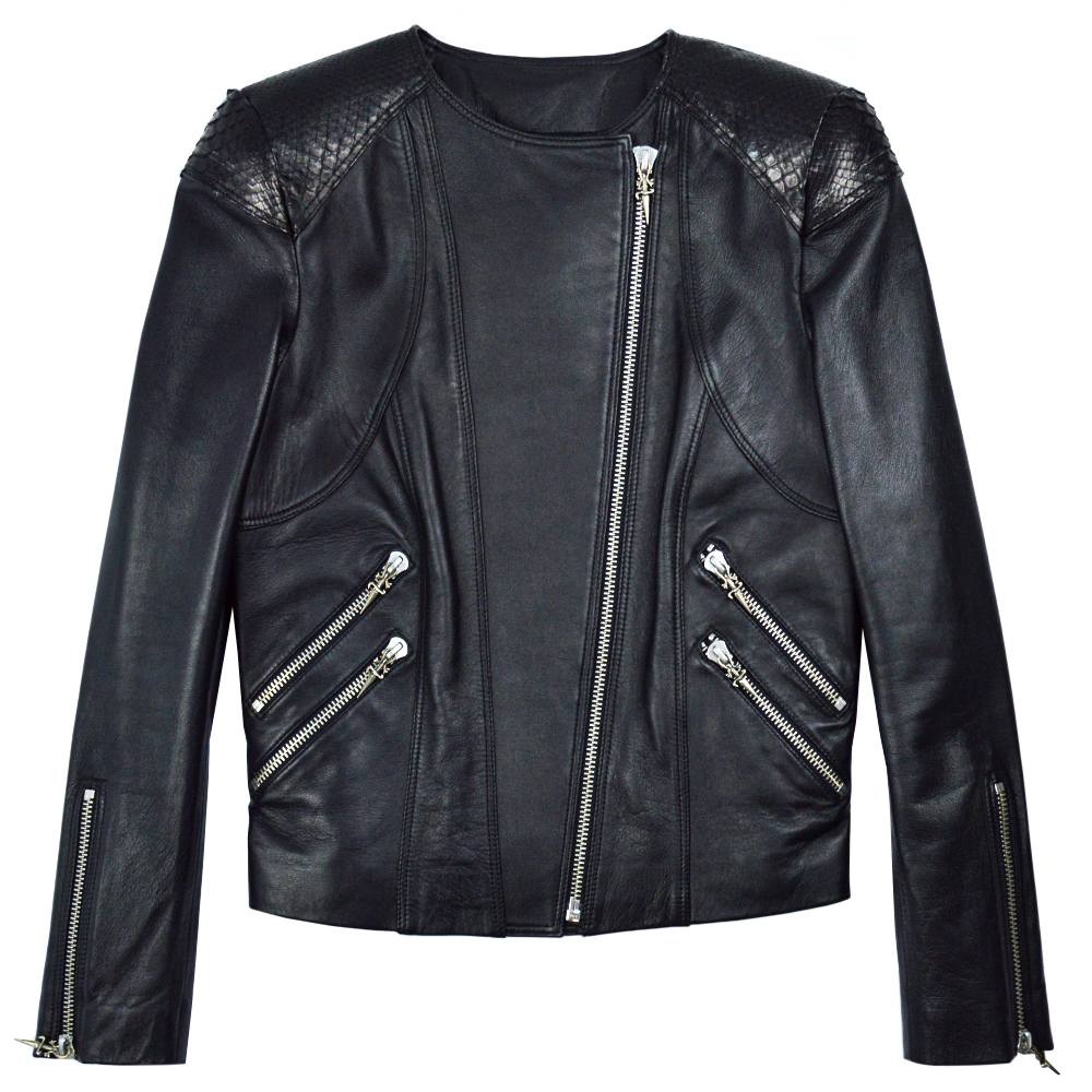 

Шкіряна куртка Cesare Paciotti 5421W  пітон ягня аксесуари срібло чорна, Шкіряна куртка Cesare Paciotti 5421W S пітон ягня аксесуари срібло чорна