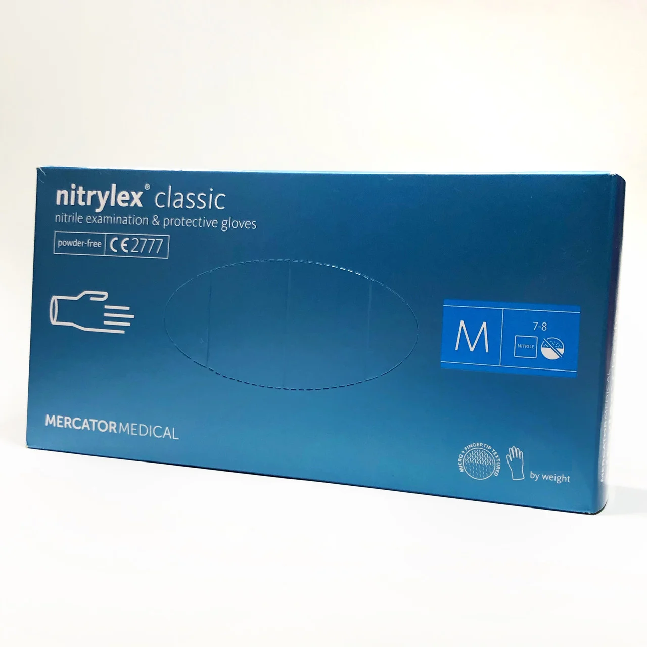 

Перчатки нитриловые Mercator Medical Nitrylex Classic синие размер M 100 шт