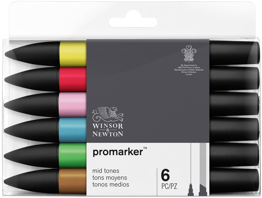 

Набор двухсторонних маркеров Winsor Newton Promarker Средние 6 цветов (290027)
