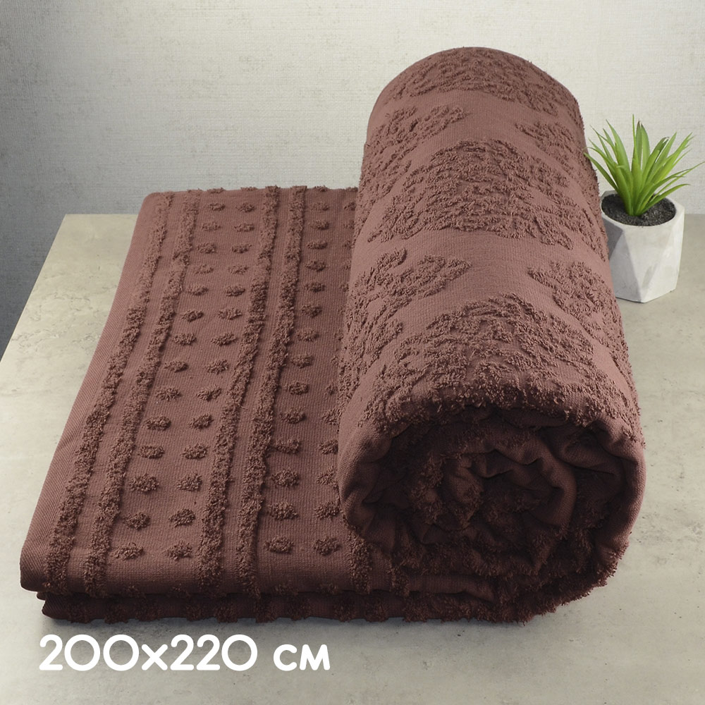 

Простынь-покрывало жаккардовое махровое GM TEXTILE 200x220см 400г/м2 (Коричневый)