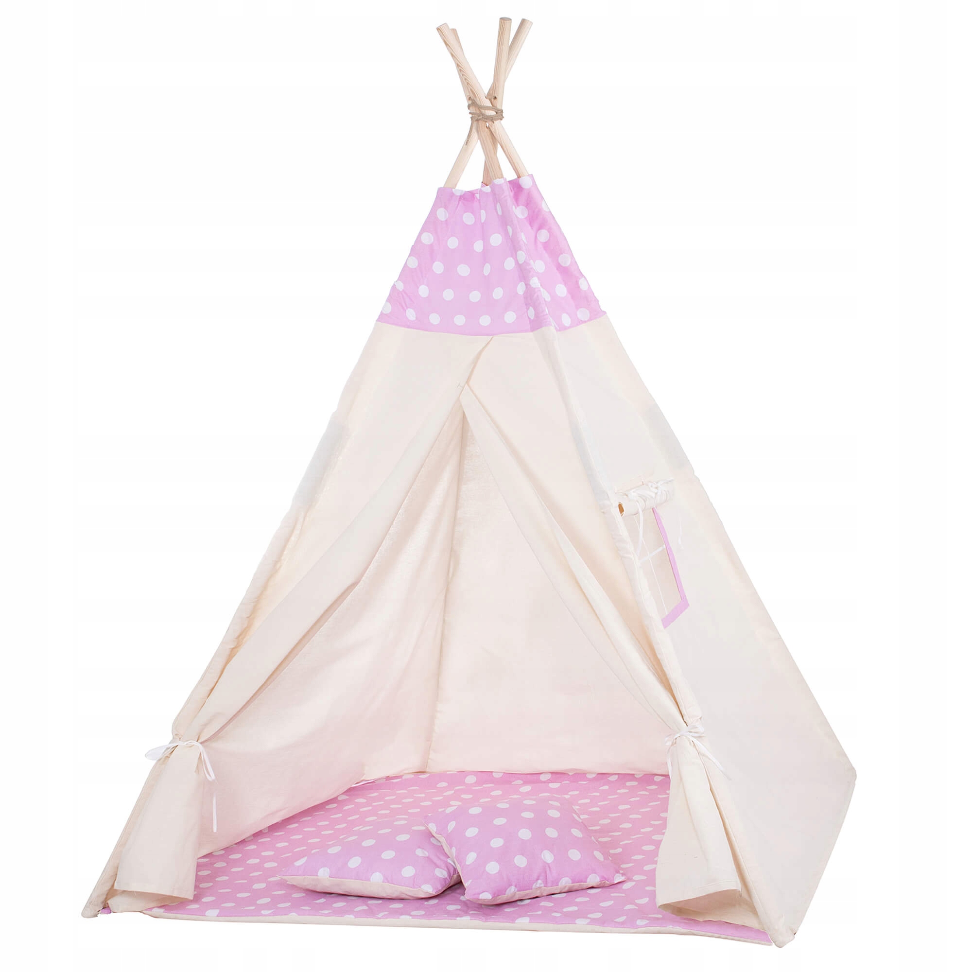 

Детская игровая палатка (домик вигвам) Springos Tipi XXL TIP09 White/Pink