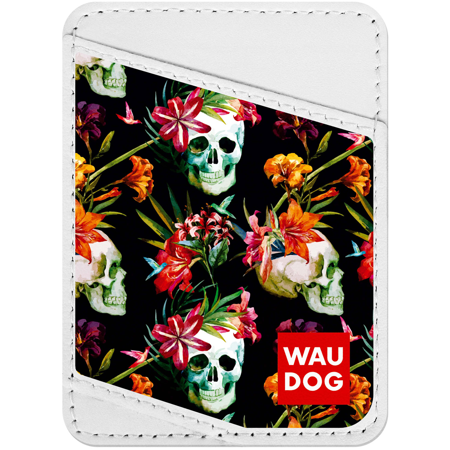 

Визитница WAUDOG Design с рисунком "Черепа", премиум кожа Белая (0408-0075-15)