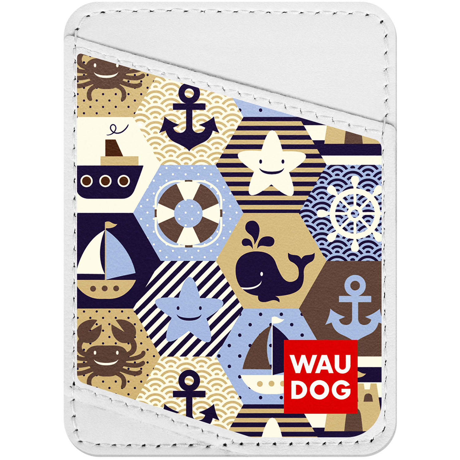 

Визитница WAUDOG Design с рисунком "Капитан", премиум кожа Белая (0408-0058-15)
