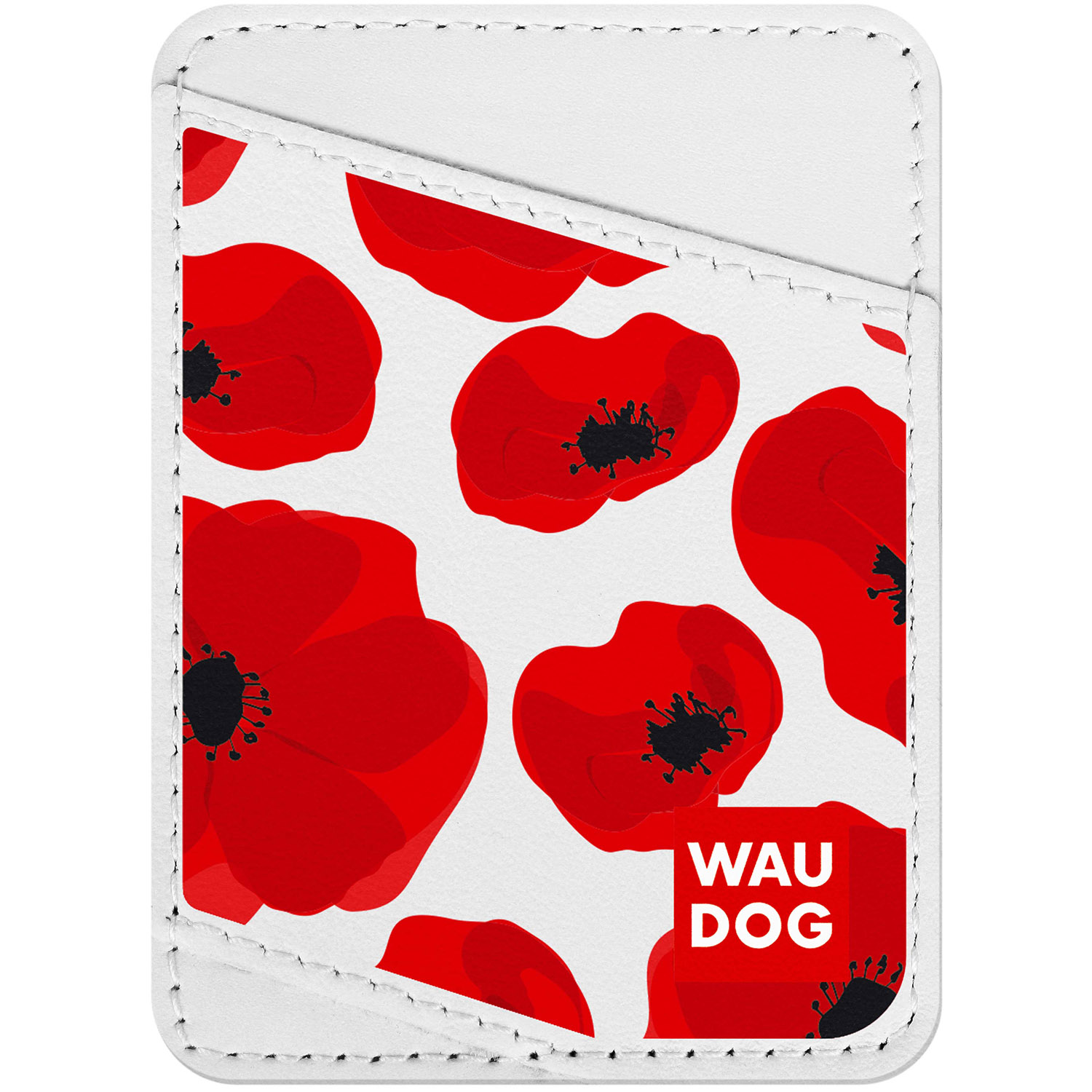 

Визитница WAUDOG Design с рисунком "Маки", премиум кожа Белая (0408-0094-15)