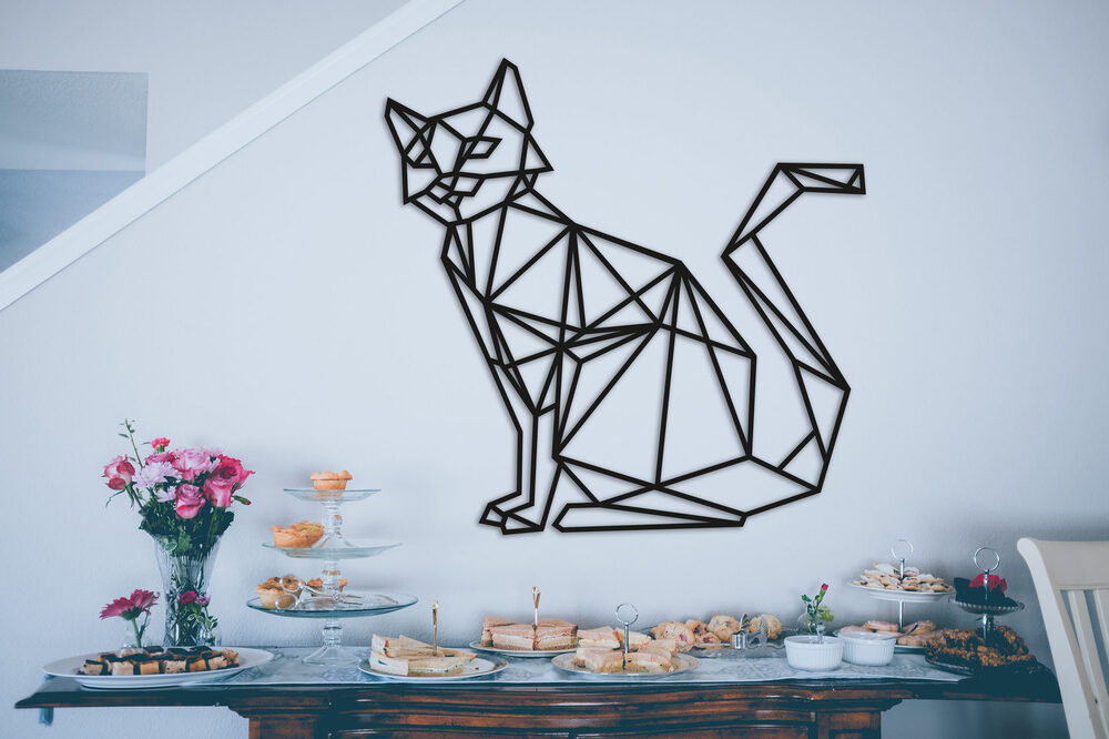

Деревянная картина Животные Панно Geometric cat 44х44 см
