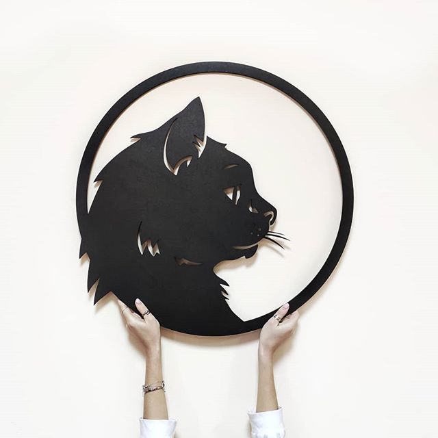 

Деревянная картина Новогодние Панно Cat circle 70х70 см
