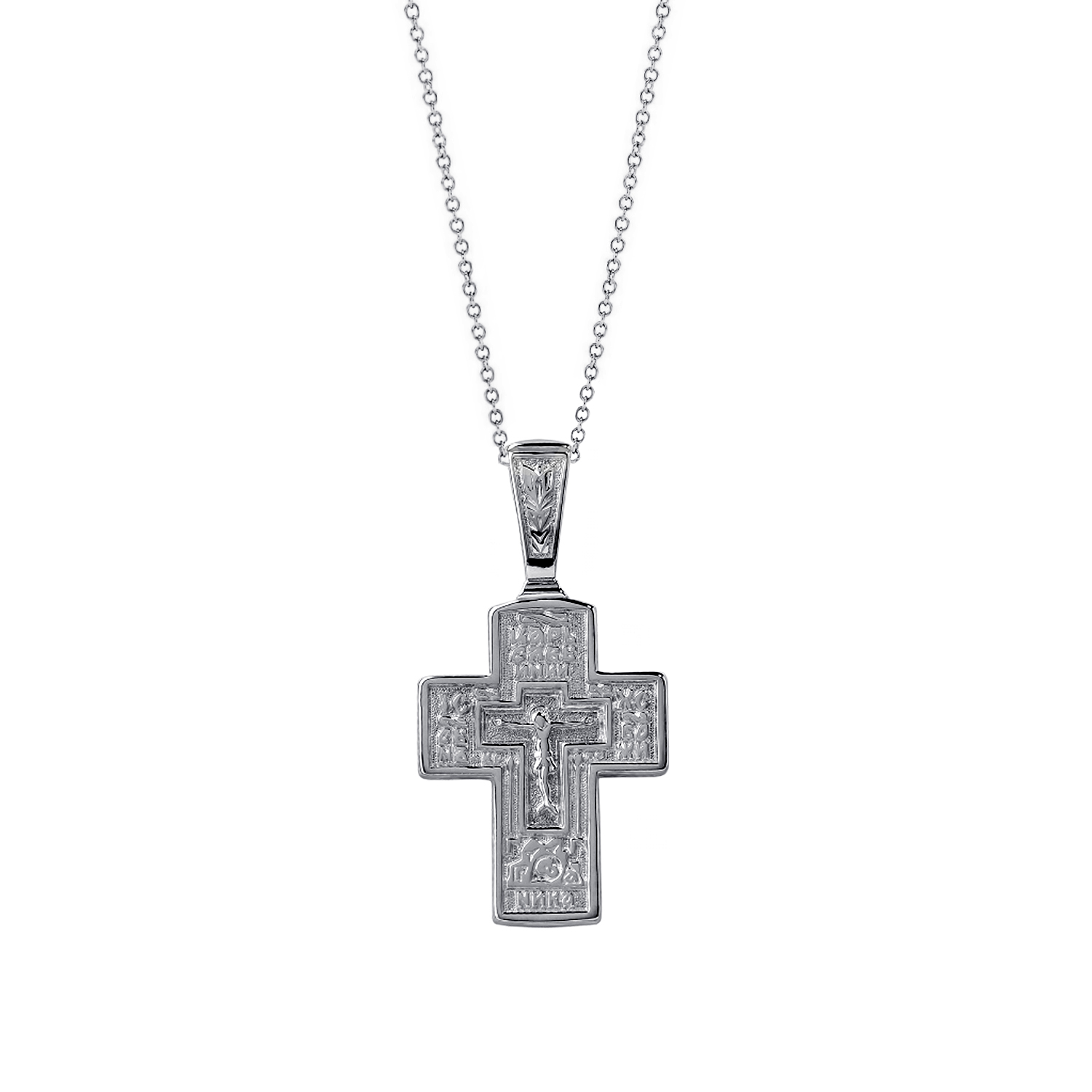 

Серебряный кулон крестик из родированного серебра 925-й пробы (310 2) cava.cool