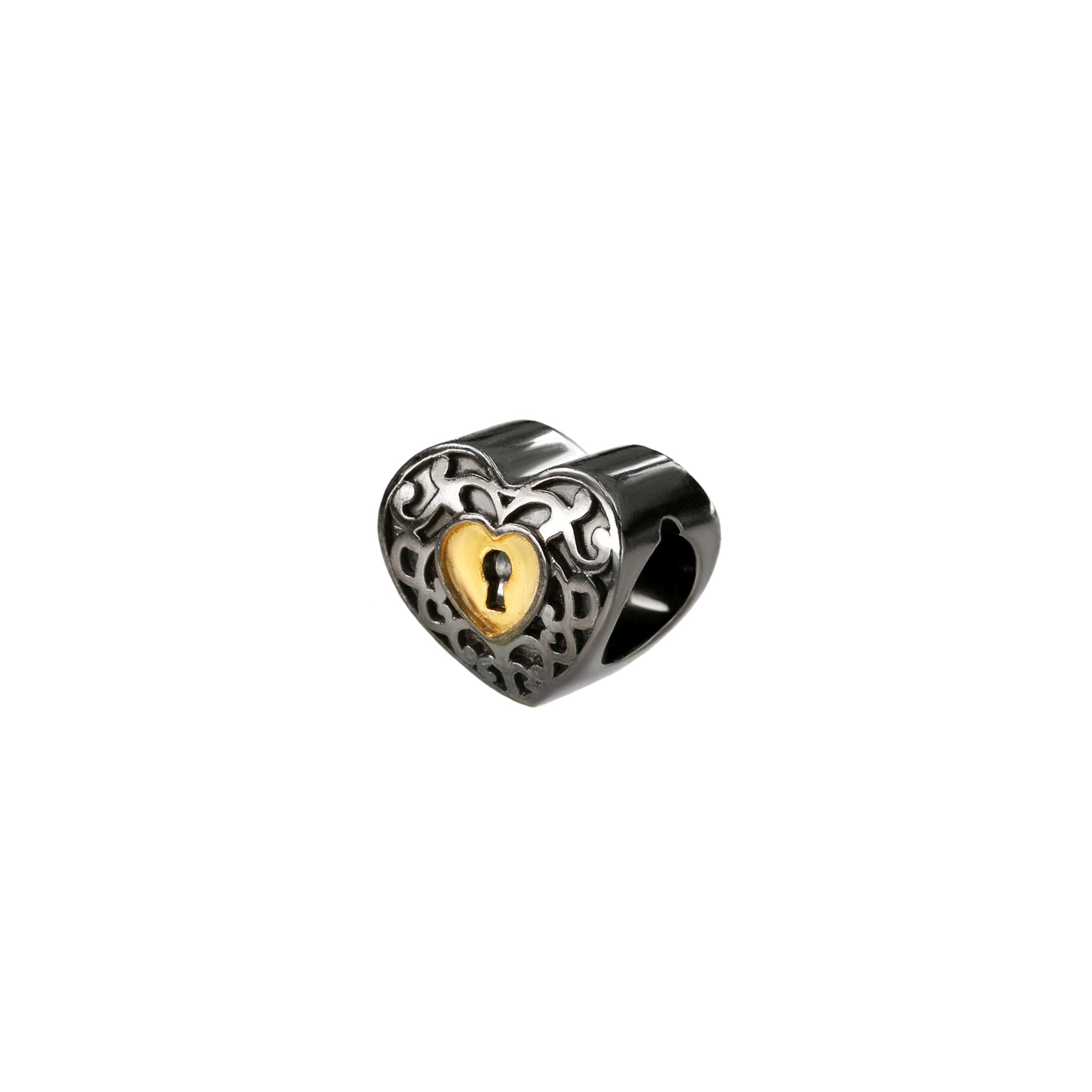 

Серебряная бусина шарм сердце замок small из родированного серебра 925-й пробы (3112372 1) cava.cool