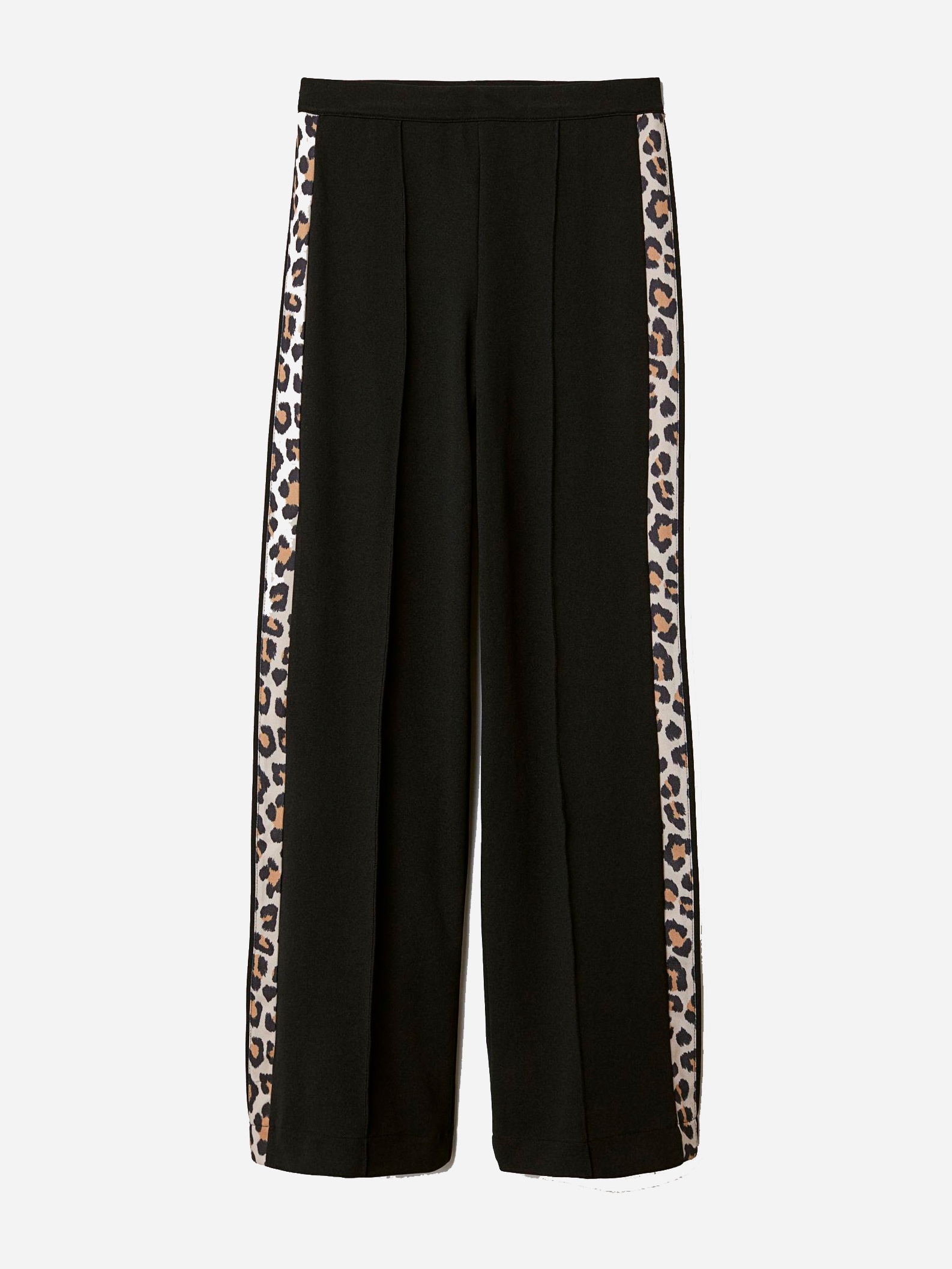 

Брюки H&M 7072038-ABJP 38 Черные с леопардовым