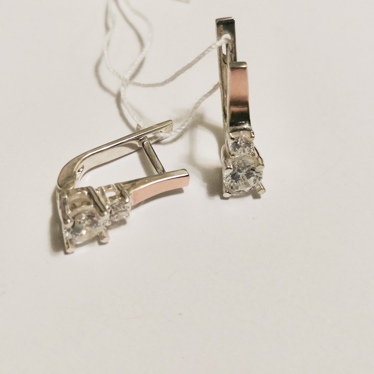 

Серьги из серебра с золотом и циркониями Сиеста, 0456.10