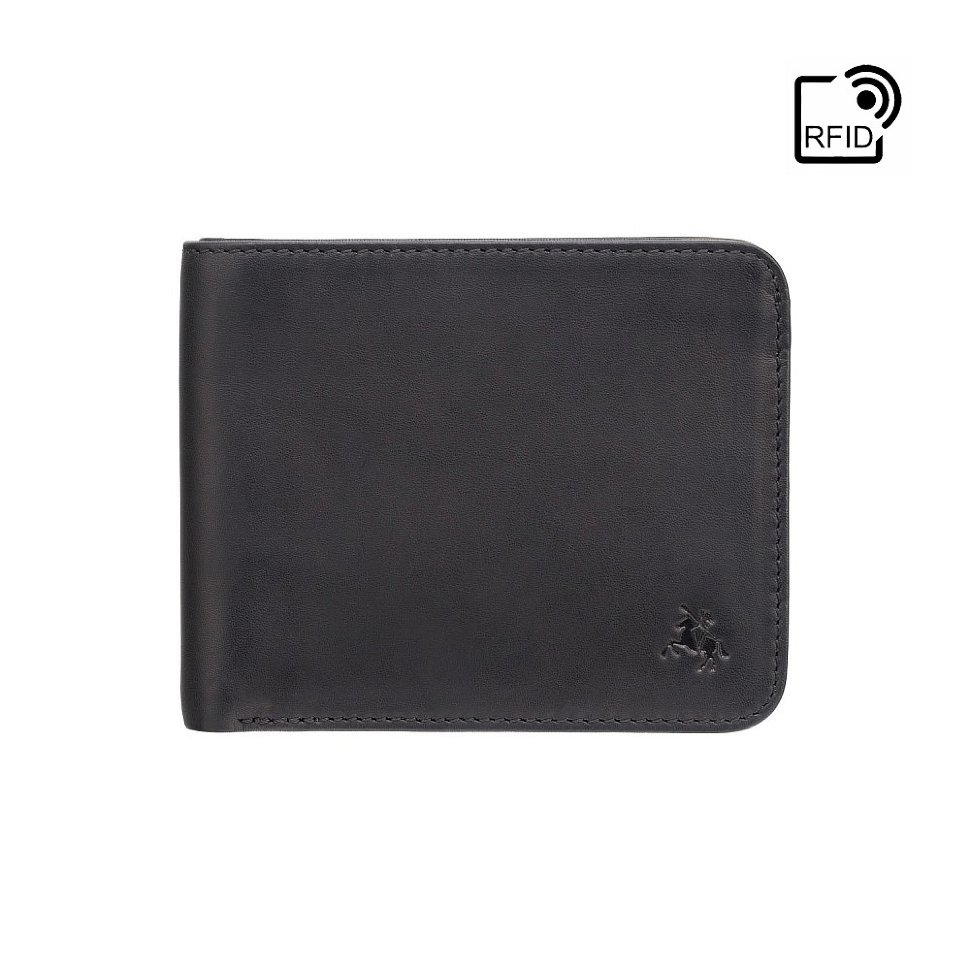 

Кошелек мужской Visconti VSL35 Trim c RFID (Black-Orange) черный