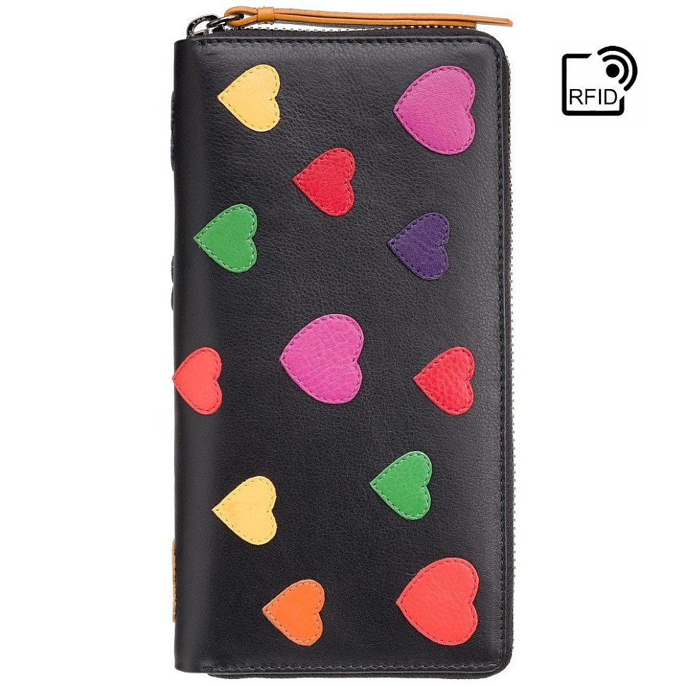 

Кошелек женский Visconti LV5 Passion c RFID (Black-Multi Love) черный