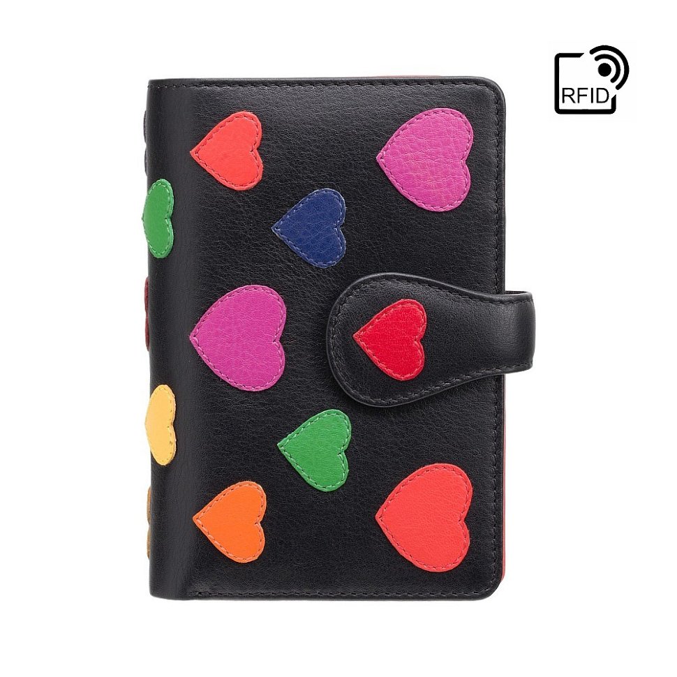 

Кошелек женский Visconti LV4 Crush c RFID (Black-Multi Love) черный