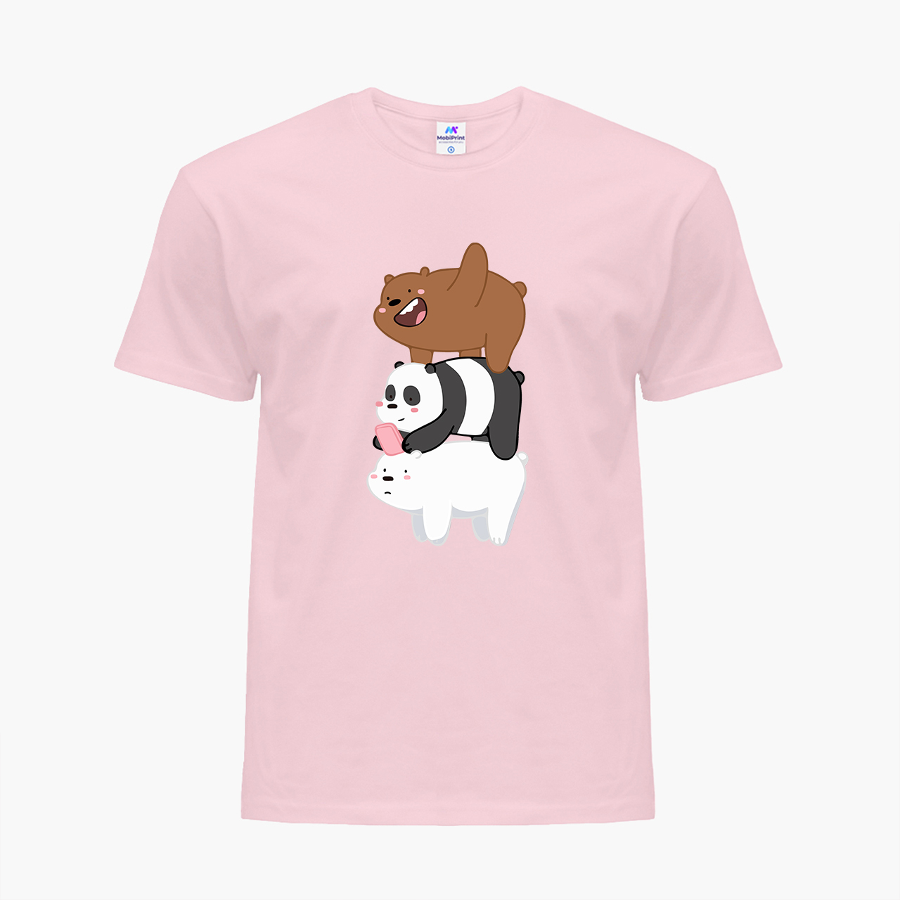 

Детская футболка Вся правда о медведях (We Bare bears) (25186-2643) 122-128 см Хлопок Розовый