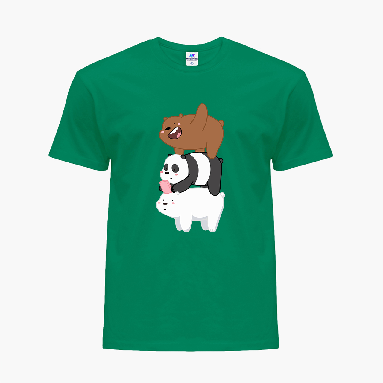 

Детская футболка Вся правда о медведях (We Bare bears) (25186-2643) 104-110 см Хлопок Зеленый