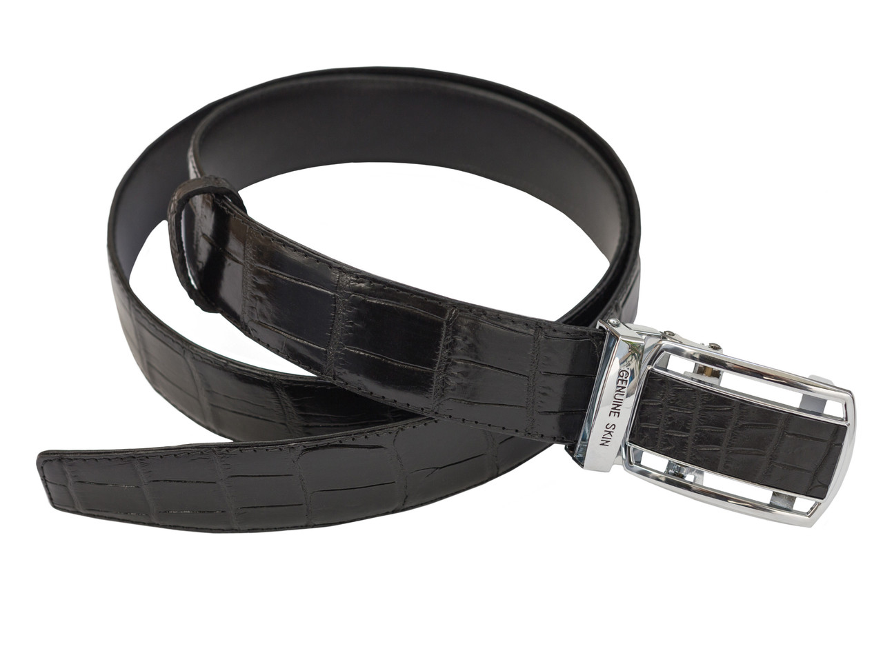 

Ремень из кожи крокодила Ekzotic Leather Черный