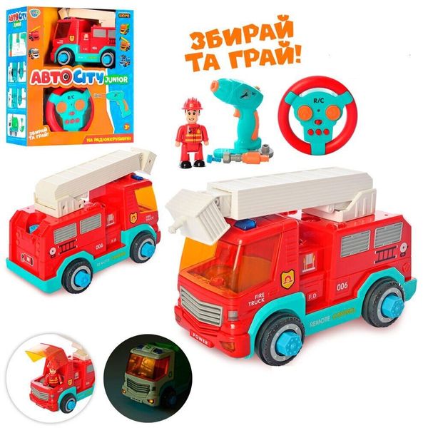 

Конструктор машинка на шурупах Пожарная LIMO TOY KB 030