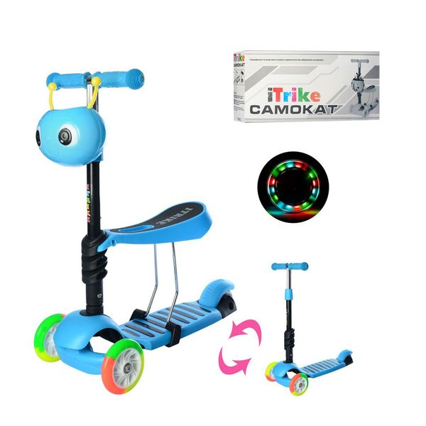 

Самокат-беговел iTrike MAXI JR 3-054-N-Bl Голубой (118 мм PU передние и 90 PVC мм задние)