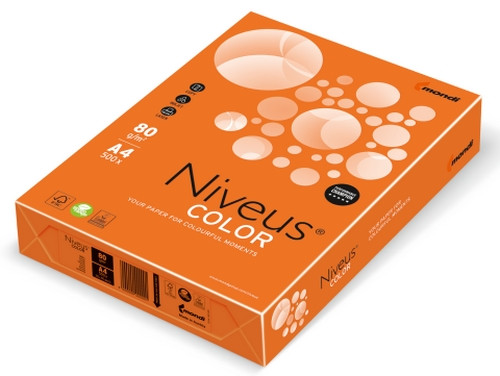 

Бумага цветная интенсив Niveus OR43 500 листов А4 80 г/м2 оранжевый (A4.80.NVI.OR43.500)