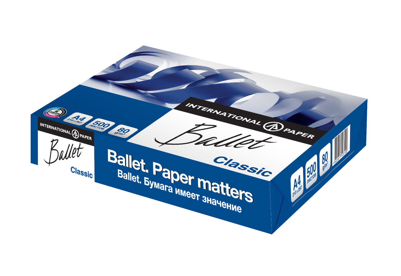 

Бумага А4 Ballet CLASIC класc B 80гм2 500л (BT.A4.80.CL)