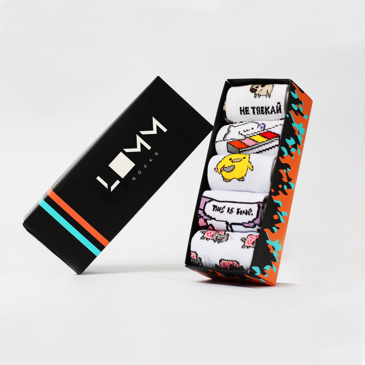 

Подарочный набор 5 пар носков в коробке Memi Box - разноцветные, Подарочный набор 5 пар носков в коробке Memi Box 36-44 разноцветные