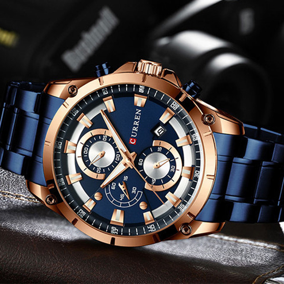 

Часы наручные Curren 8360 Blue-Gold