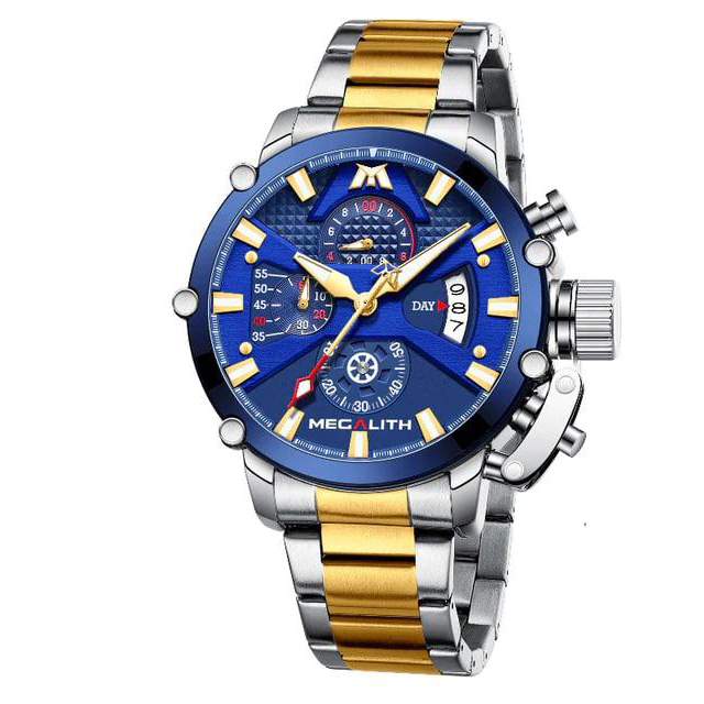 

Часы наручные Megalith 8219M Silver-Gold-Blue