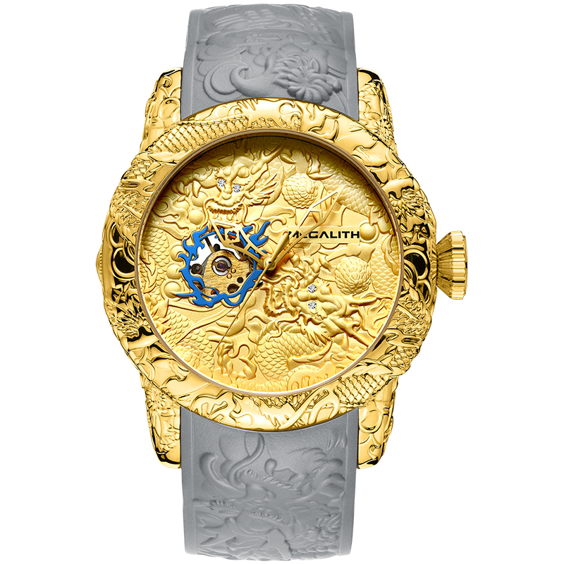 

Часы наручные Megalith 8041MA Gold-Gray Dragon Sculpture