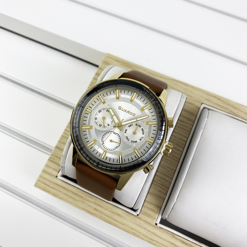 

Часы наручные Guardo 012287-5 Brown-Gold-White