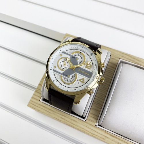 

Часы наручные Guardo B01318-5 Dark Brown-Gold-White