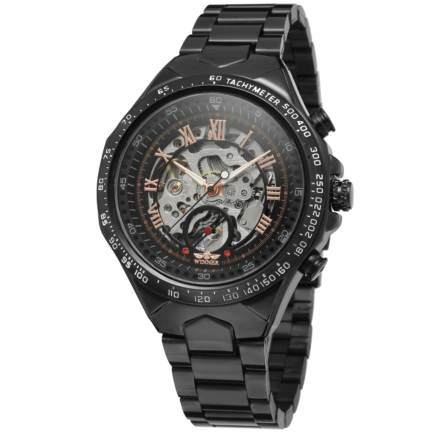 

Часы наручные Winner 8067 Black-Silver-Red Cristal