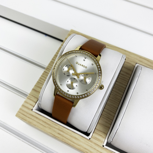

Часы наручные Guardo B01340(1)-4 Brown-Gold-White