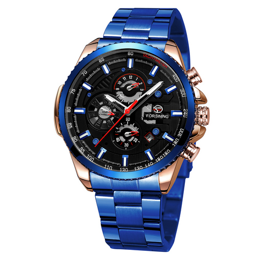 

Часы наручные Forsining 6909 Blue-Cuprum-Black