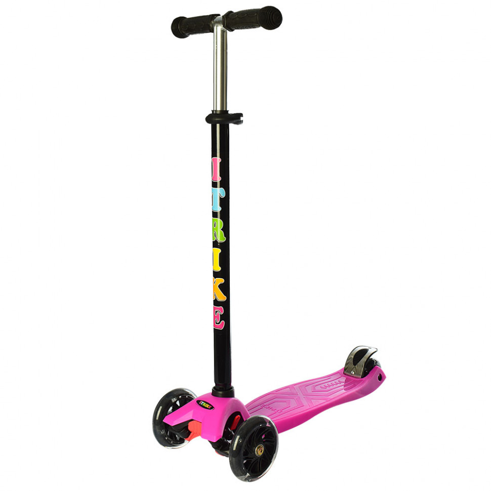 

Самокат детский трехколесный iTrike JR 3-003-E MAXI Малиновый со светящимися колесами