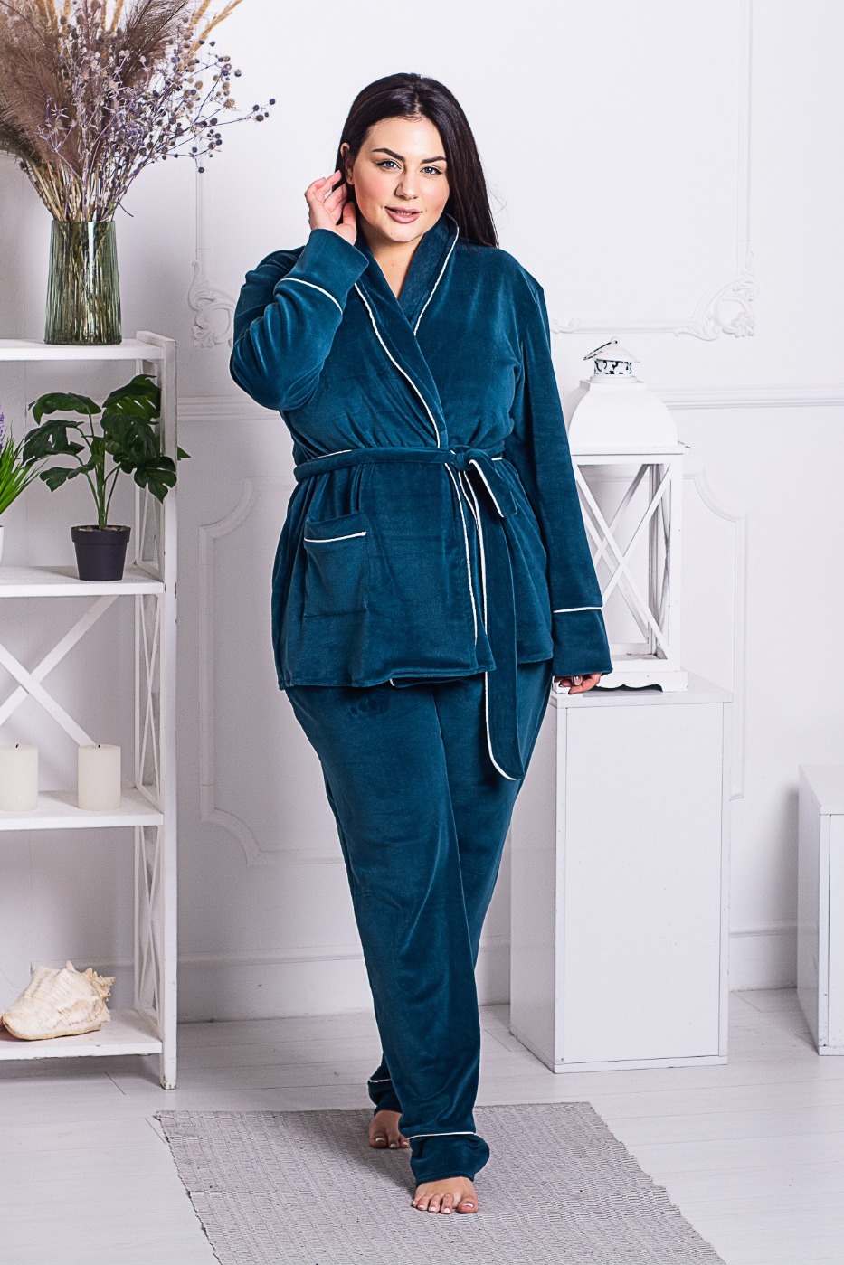 

Жакет + брюки MiaNaGreen К1313 6XL (58-60) Синій