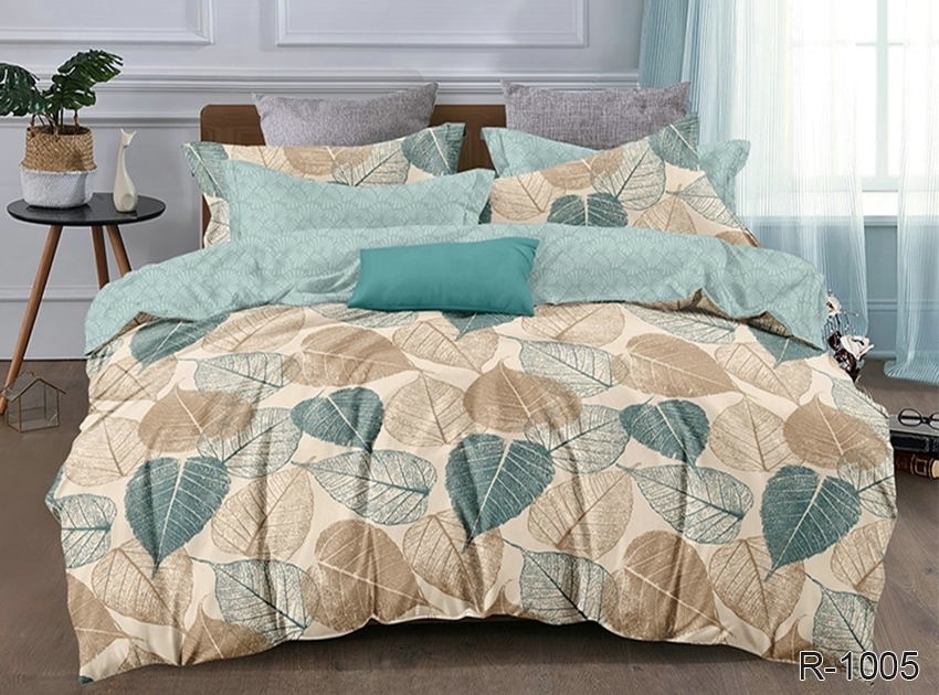 

Комплект постельного белья с компаньоном ТМ TAG ренфорс 100% хлопок 1,5-сп. R1005