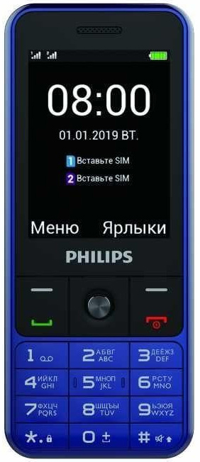 

Мобильный телефон Philips E182 Xenium Blue