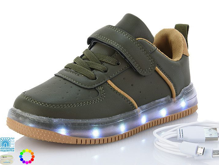 

Кроссовки с LED-подсветкой и зарядкой USB Jong Golf mC10128-5 33 Хаки