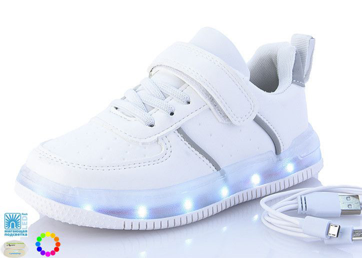 

Кроссовки с LED-подсветкой и зарядкой USB Jong Golf mC10128-7 28 Белый