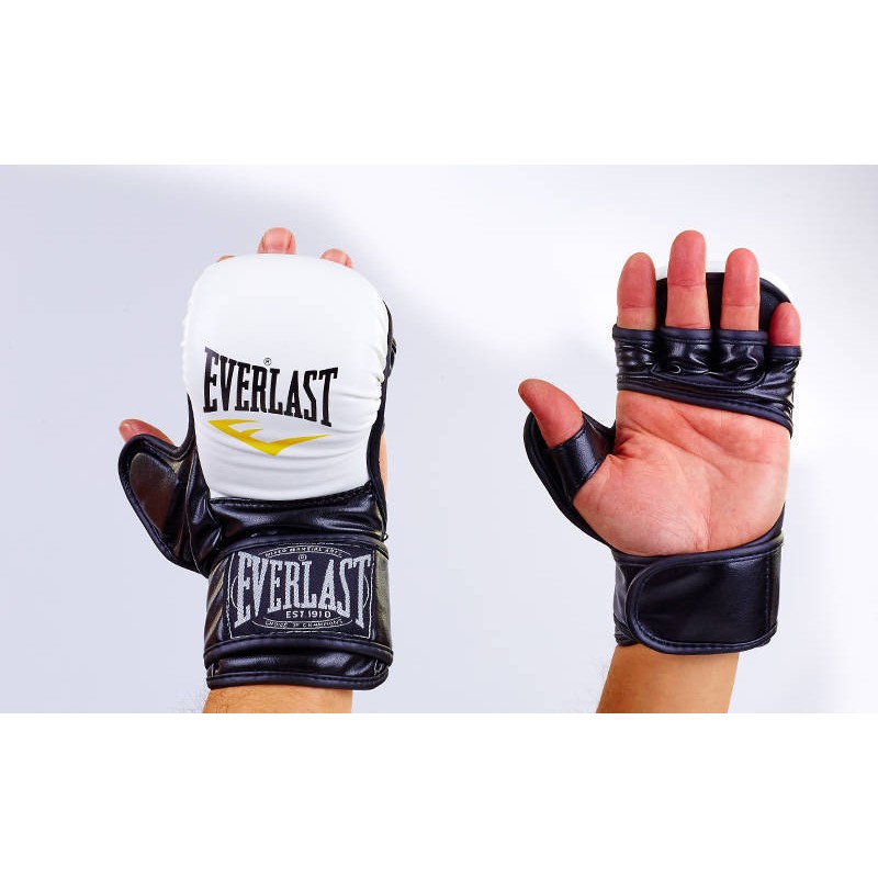 

Перчатки гибридные для единоборств ММА Everlast, код: BO-4612-WBK