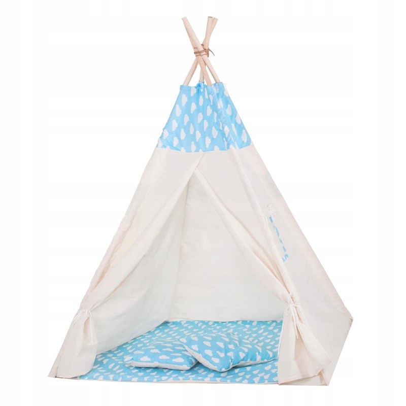 

Детская палатка (вигвам) Springos Tipi XXL White/Sky Blue, код: TIP05