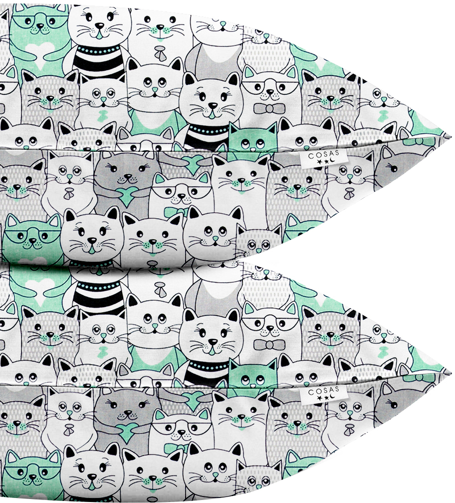 

Набор наволочек Cosas Set Pillow Cats Gray 50х70 2 шт