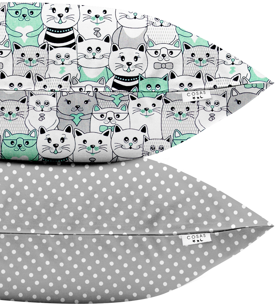 

Набор наволочек Cosas Set Pillow Cats Gray Dots Grey 50х70 2 шт