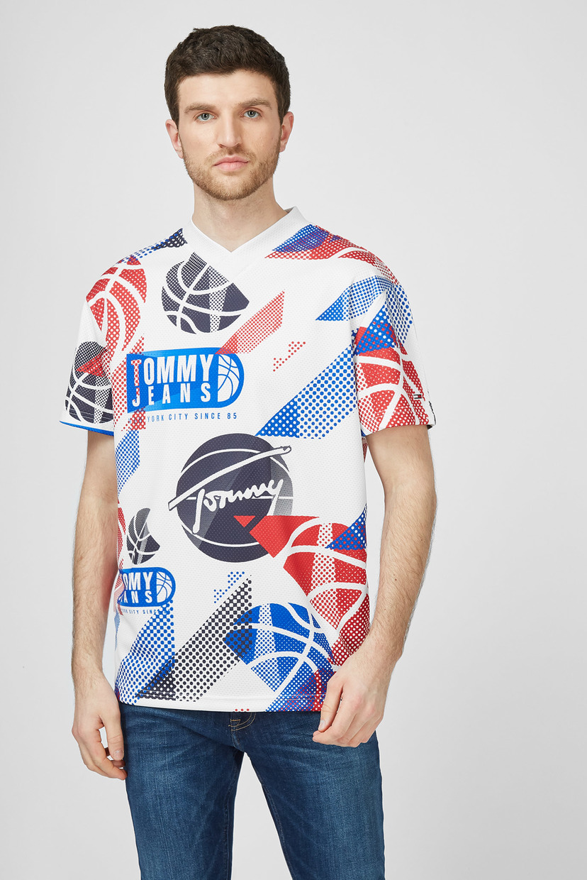 

Мужская белая футболка TJM BASKETBALL GRAPHIC TEE Tommy Hilfiger M DM0DM10609