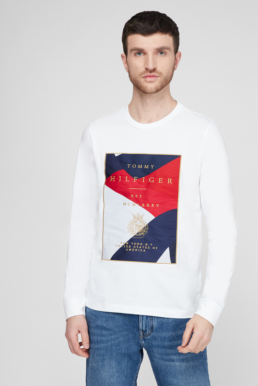 

Мужской белый лонгслив ICON PATCH Tommy Hilfiger M MW0MW18427