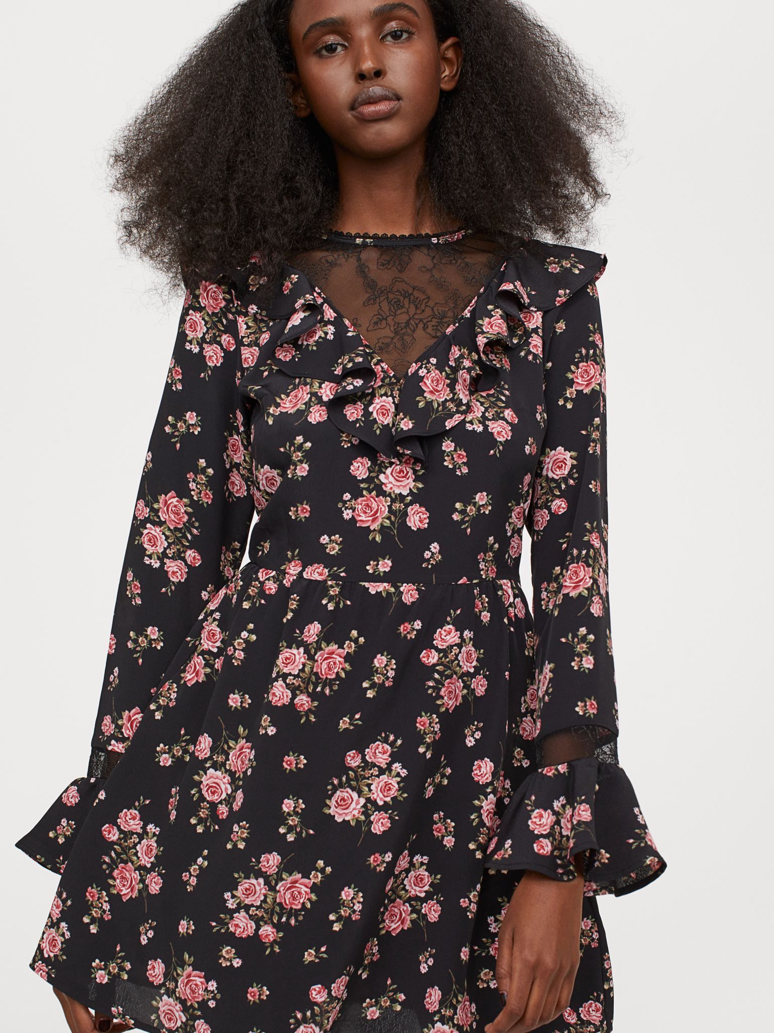 

Платье H&M 9039222dm 36 Черное с розовым