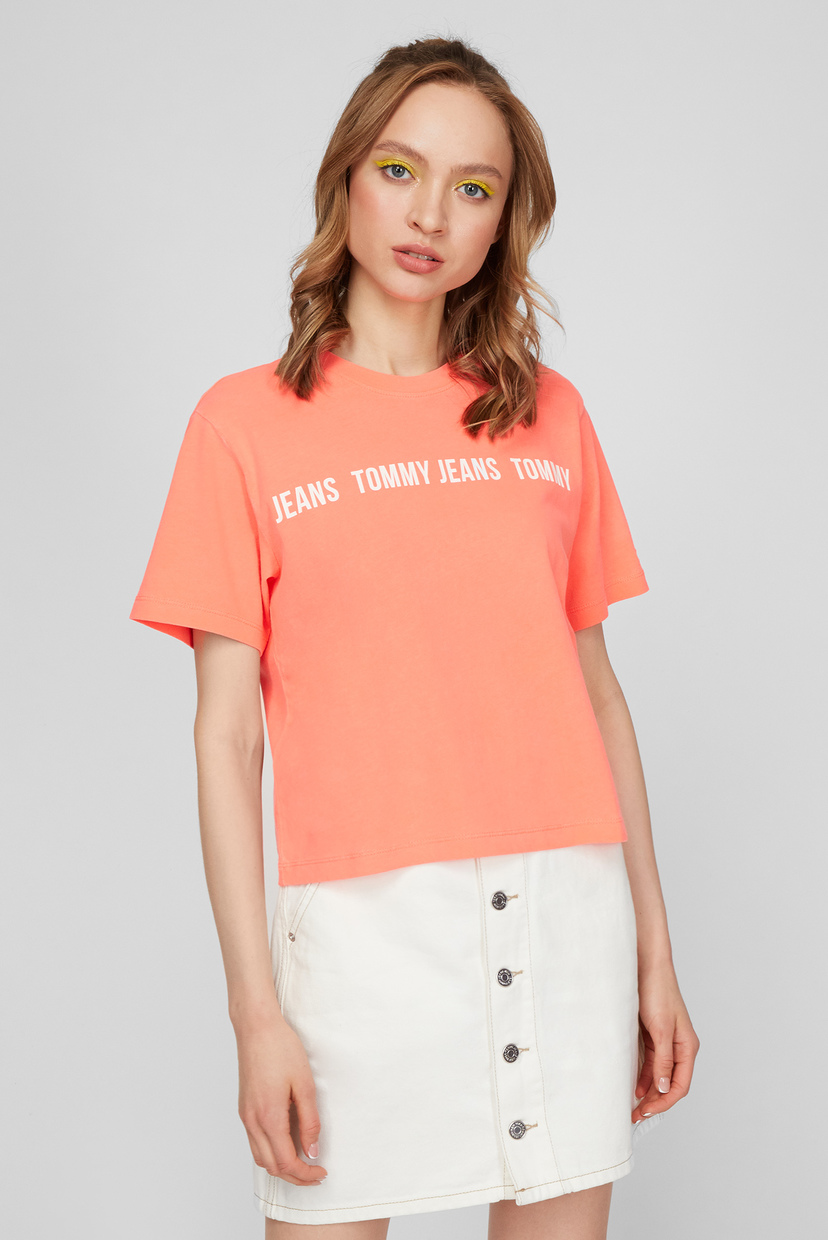 

Женская коралловая футболка Tommy Hilfiger XS DW0DW10147