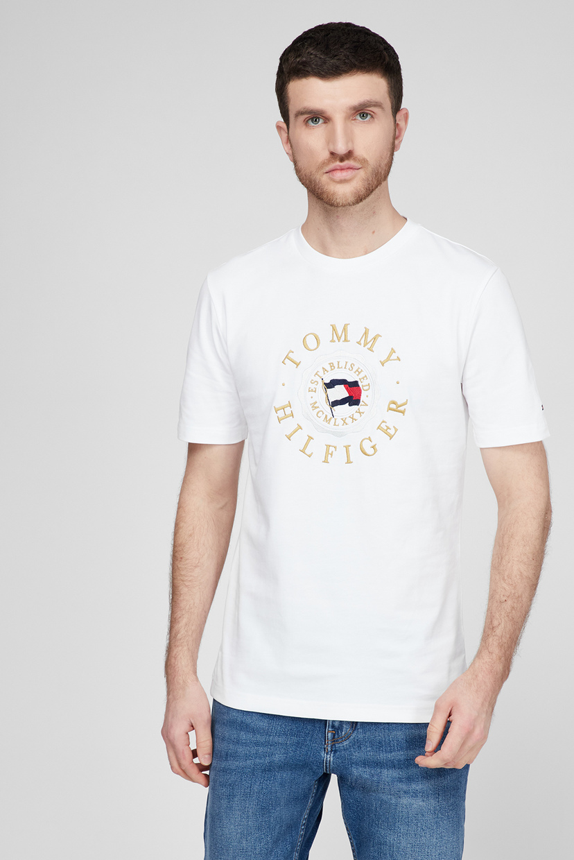 

Мужская белая футболка ICON COIN Tommy Hilfiger S MW0MW18429
