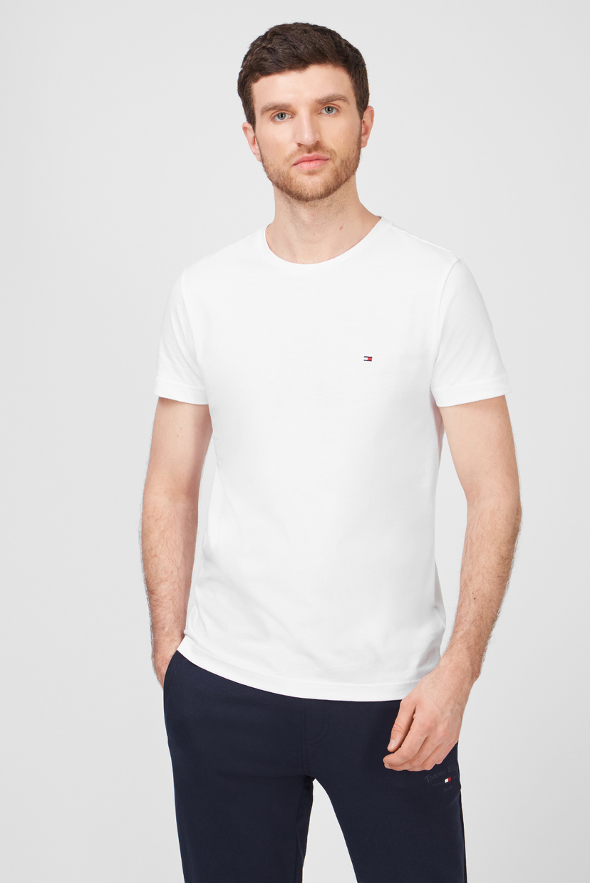 

Мужская белая футболка LOGO Tommy Hilfiger S MW0MW17681