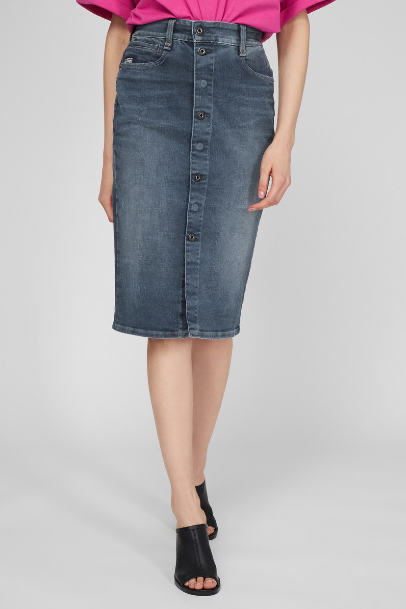 

Женская синяя джинсовая юбка Noxer Navy Pencil Button G-Star RAW 24 D18212,B604